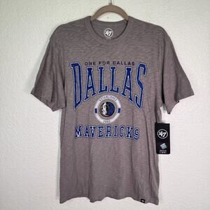Dallas Mavericks Shirt Mens Small NBA Basketball Graphic Logo '47 Brand Grey NEW